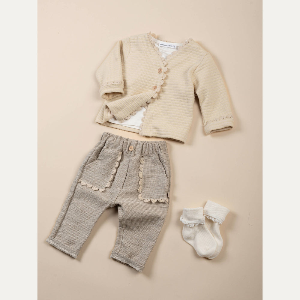BAMBOOM Cardigan bimba volant - 1140 - ALMOND CREAM 273
