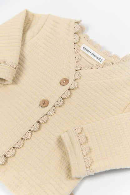 BAMBOOM Cardigan bimba volant - 1140 - ALMOND CREAM 273