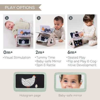 Taf Toys - Black and White Spinning Book Tummy Time - 13385