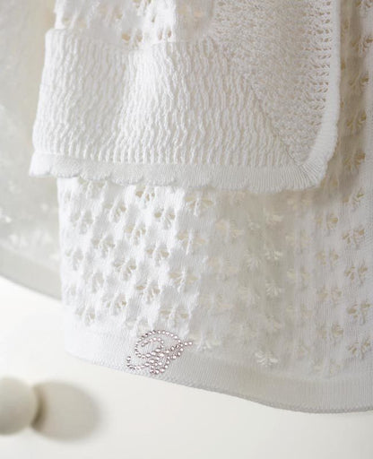 BLUMARINE BABY COPERTINA Culla / Carrozzina DIAMANTE - Bianco