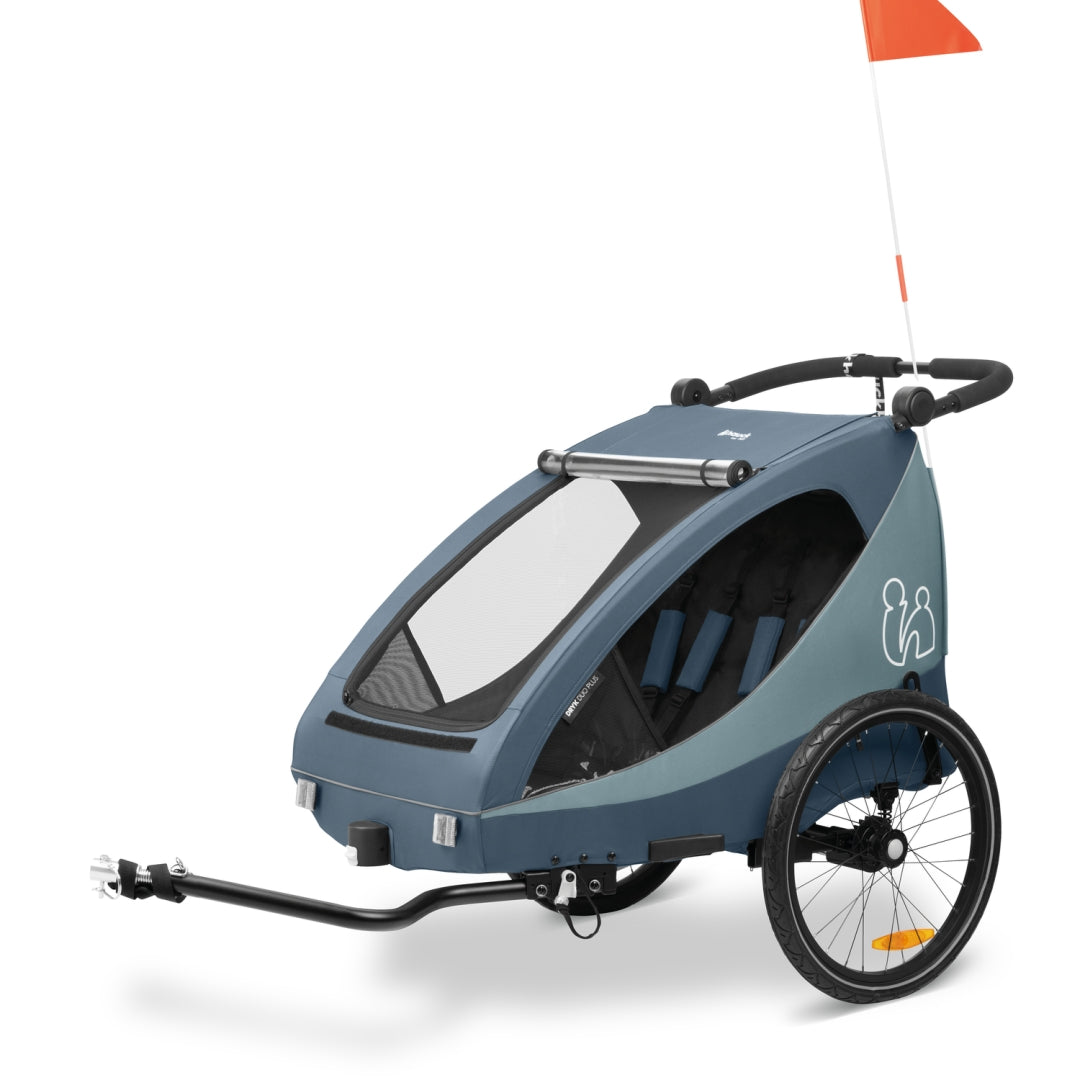 Hauck Carrello bici dryk duo plus - Rimorchio e passeggino doppio 2in1 - dark blue