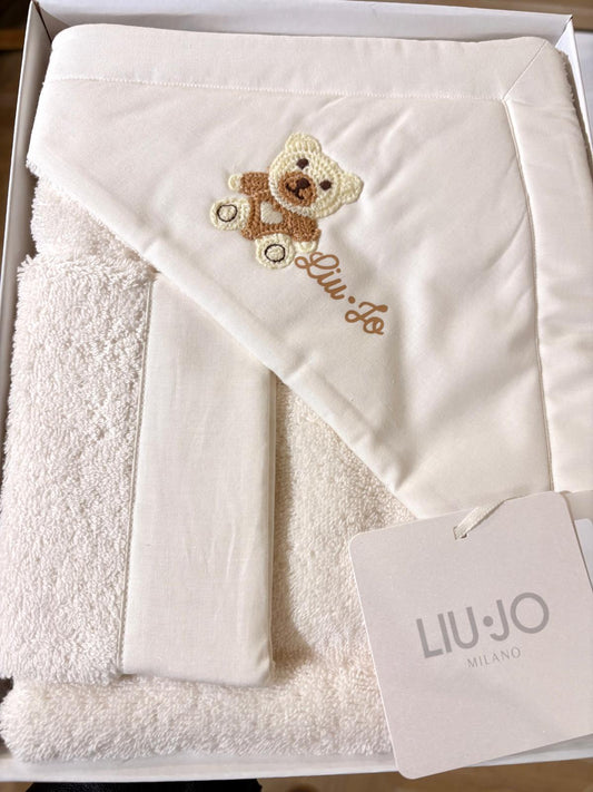 LiuJo Baby - Accappatoio nascita con manolola - BEAR LJ - BB160B