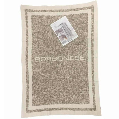 Borbonese Kids - 20 - Copertina JACQUARD in lana e cachemire - TWIST - marrone nocciola