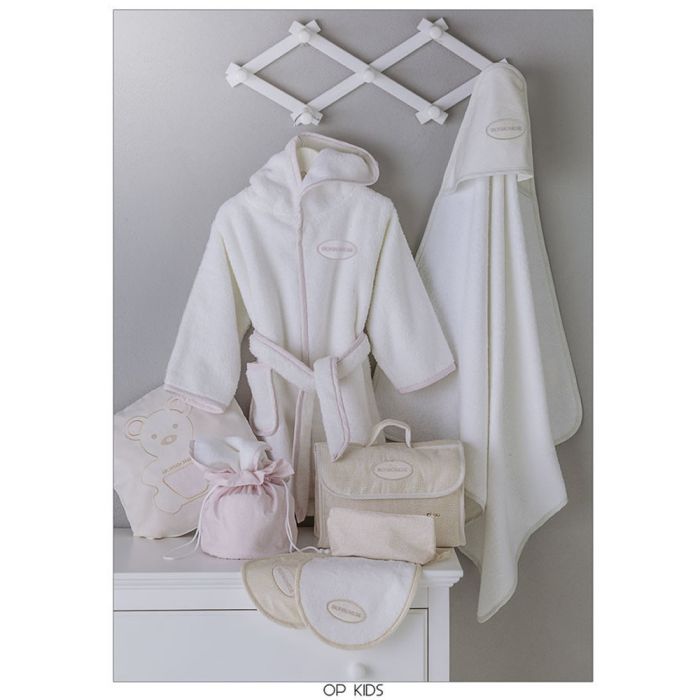 Borbonese Kids Accappatoio con maniche - OP KIDS - perla