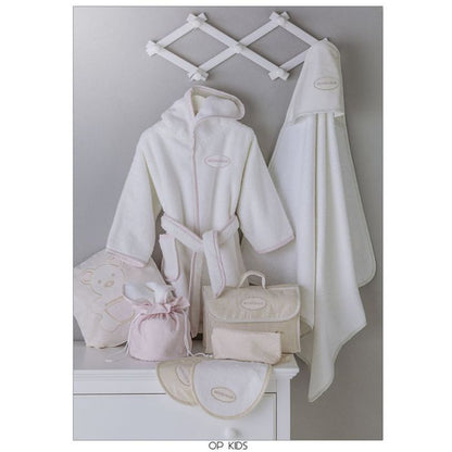 Borbonese Kids Accappatoio con maniche - OP KIDS - perla