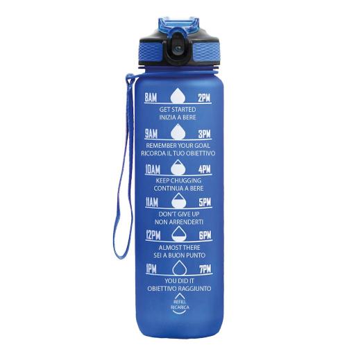 Nel Quieora - Borraccia motivazionale 1 litro - azzurra