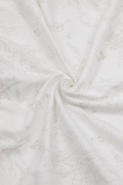 BAMBOOM Lenzuolo con angoli lettino - 1 pz - 216 - BOOMY'S WORLD OYSTER GREY 119
