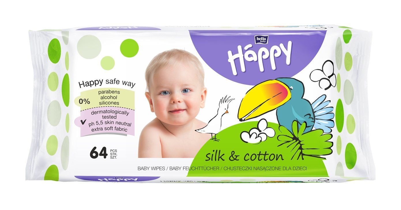 HAPPY - Salviettine seta e cotone (64pz)
