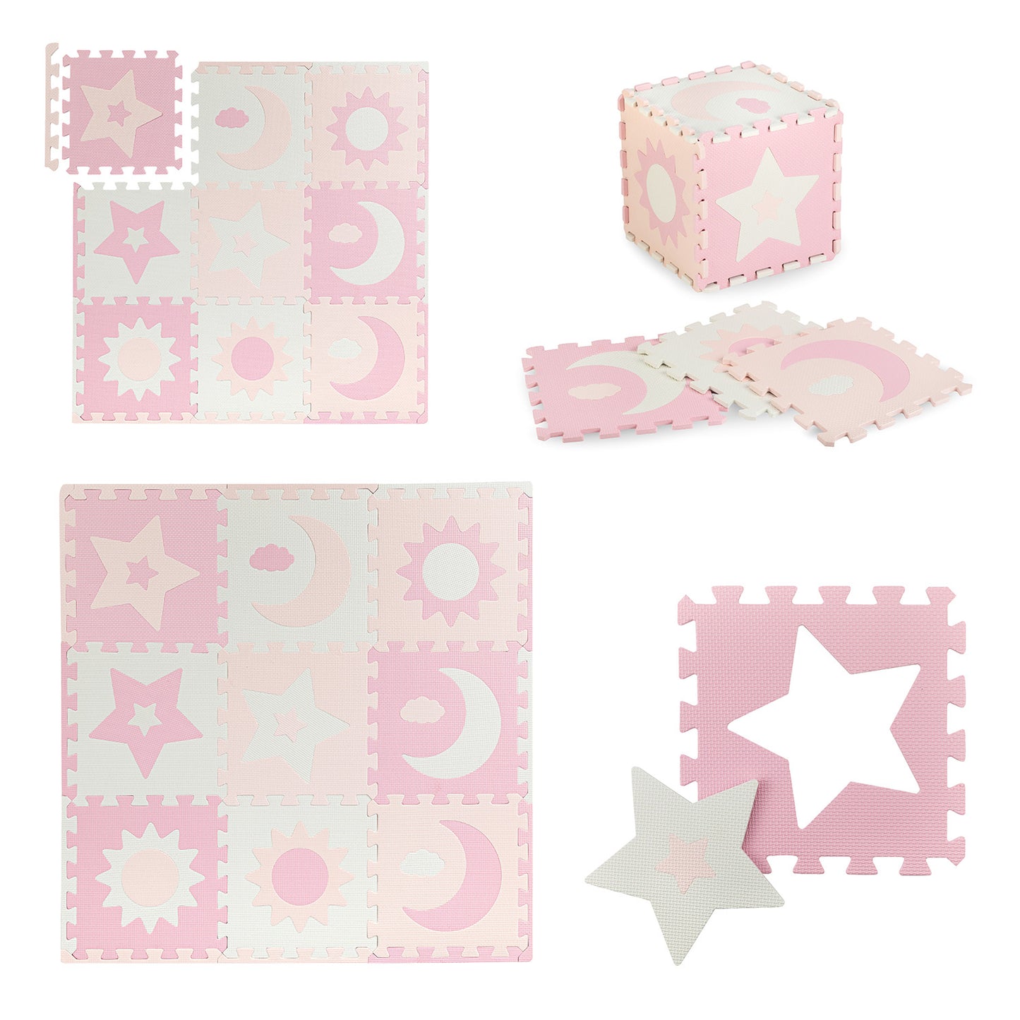 MoMi tappeto a incastro NEBE colore pink