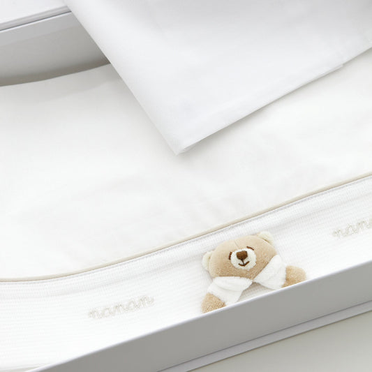 Nanan - Lenzuola per lettino Set 3pz Tato linea Bianca - 39816 - SS