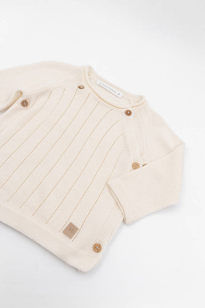 BAMBOOM Maglia incrociata trattini 467 - Bianco 01