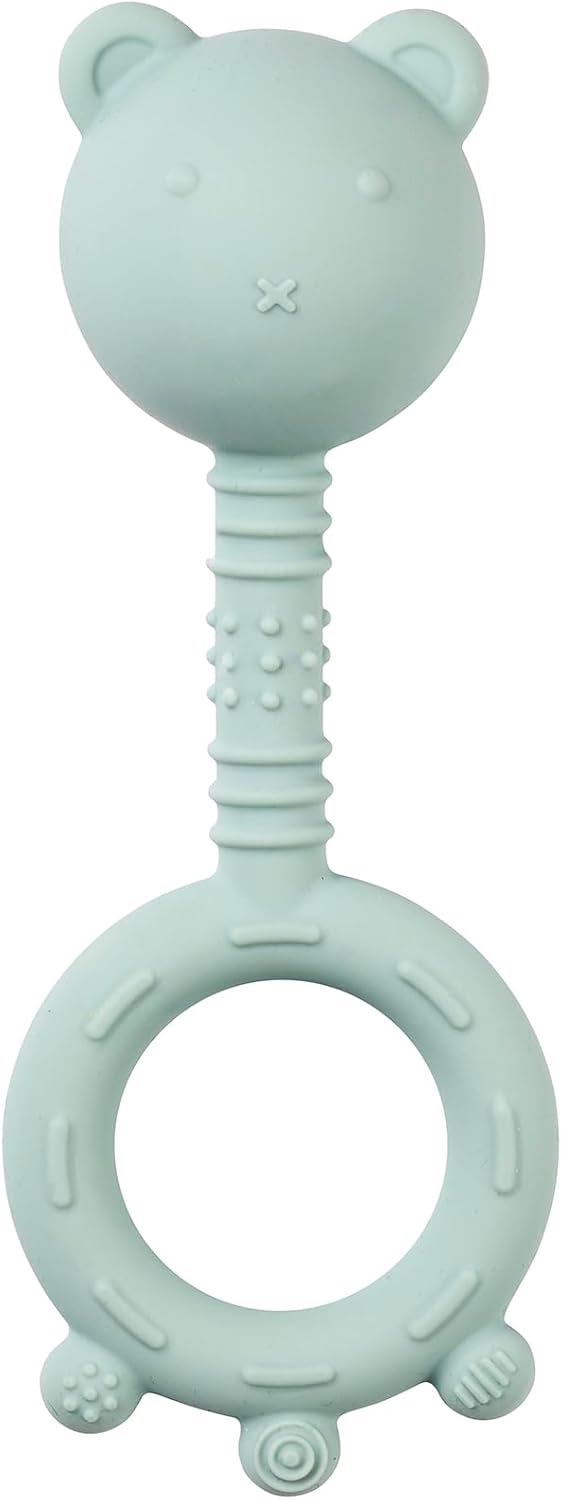 Nattou Sonaglio in Silicone Orsetto - Senza BPA - Verde Pastello
