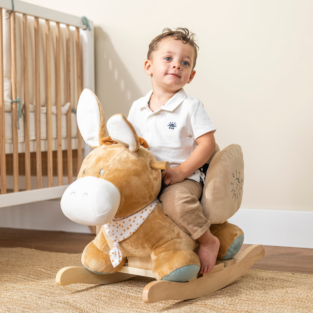 NATTOU Giocattolo A Dondolo Asino Leo - Felix & Leo - Beige Caldo Scuro