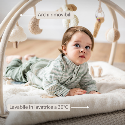 NATTOU TEDDY Tappeto gioco neonato con archi quadrato - 70x80 cm - Palestrina attività bebè - 856393