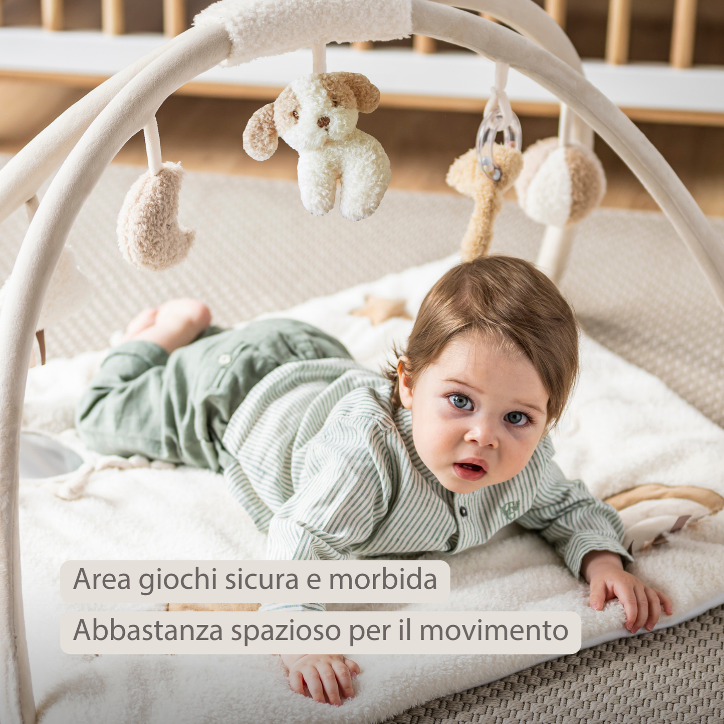 NATTOU TEDDY Tappeto gioco neonato con archi quadrato - 70x80 cm - Palestrina attività bebè - 856393