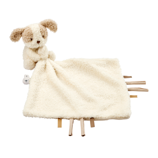 NATTOU TEDDY Doudou neonato con peluche - 27x27 cm - Doudou cane - Beige