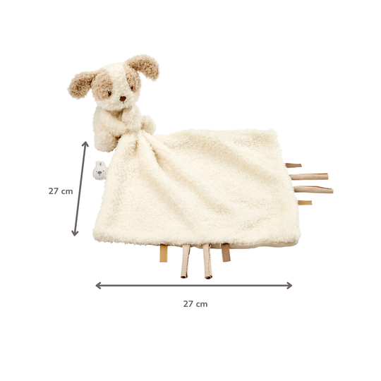 NATTOU TEDDY Doudou neonato con peluche - 27x27 cm - Doudou cane - Beige