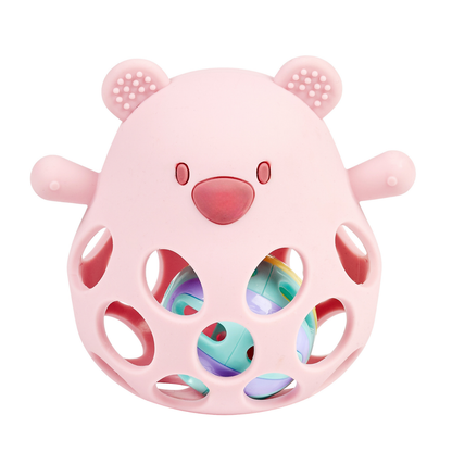 NATTOU Massaggiagengive Sonaglio con Palla Orso SILICONE - rosa