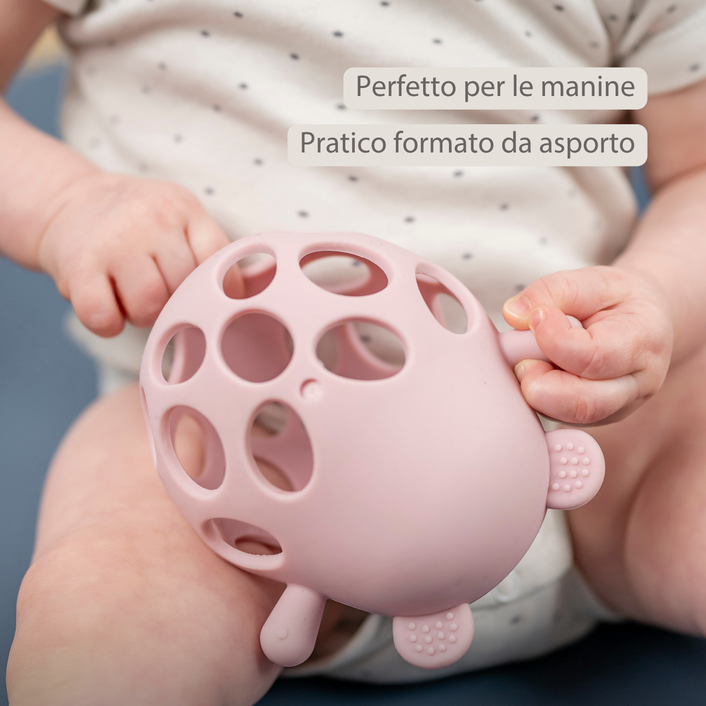 NATTOU Massaggiagengive Sonaglio con Palla Orso SILICONE - rosa
