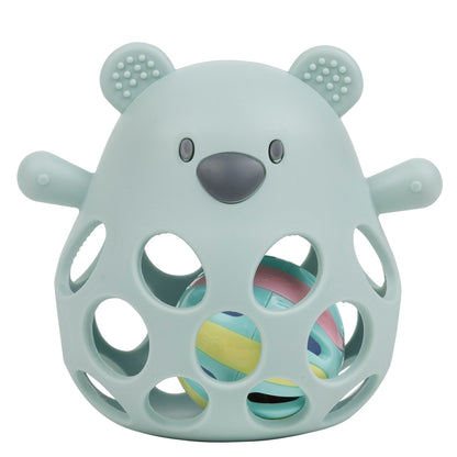 NATTOU Massaggiagengive Sonaglio con Palla Orso SILICONE - verde pastello