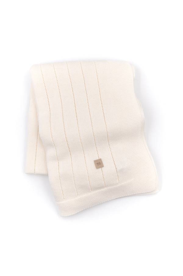 BAMBOOM Copertina righe knitted - 541 - Bianco 01