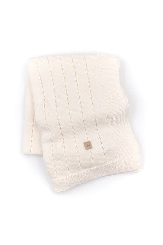 BAMBOOM Copertina righe knitted - 541 - Bianco 01