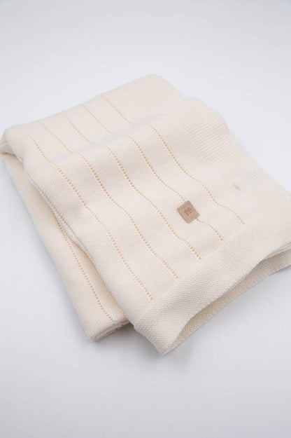 BAMBOOM Copertina righe knitted - 541 - Bianco 01