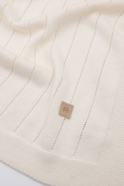 BAMBOOM Copertina righe knitted - 541 - Bianco 01