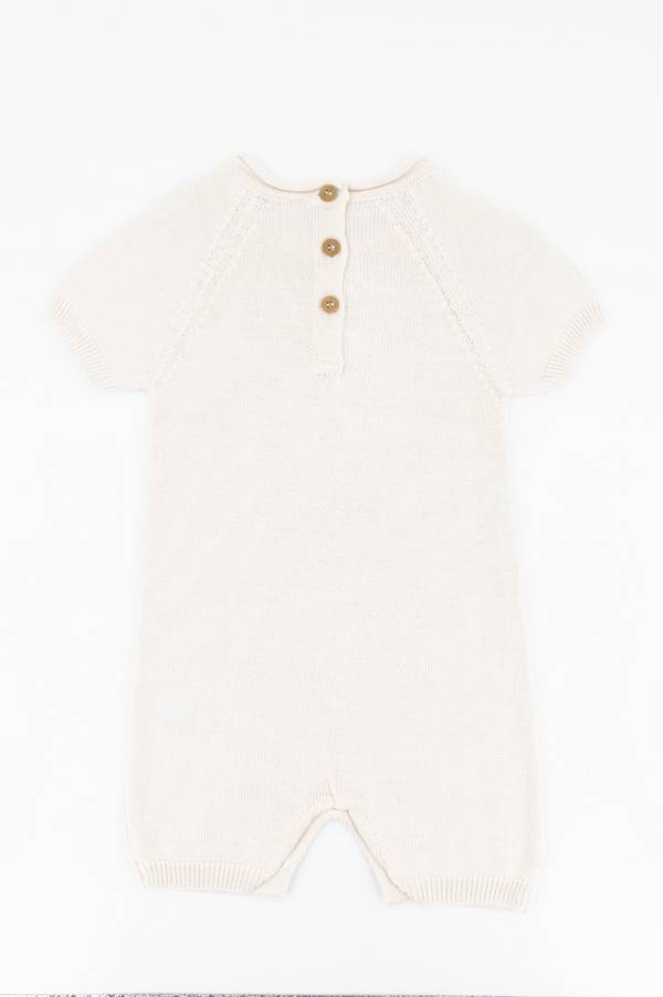 BAMBOOM Pagliaccetto righe knitted - Bianco 01 546
