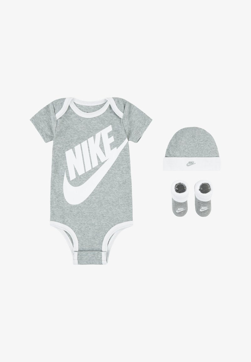 NIKE Set regalo 3pz - Body, Cappellino e Scarpine / babbucce - grey