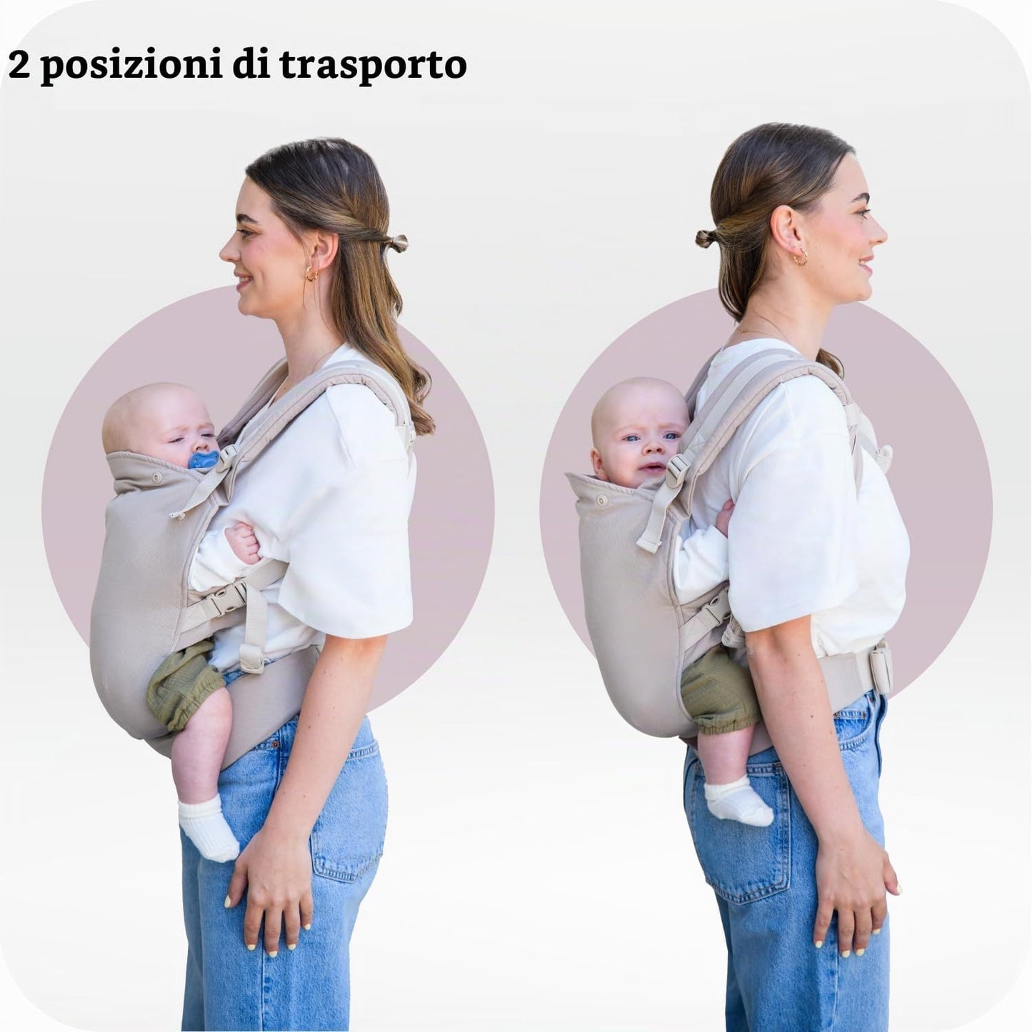 MoMi - marsupio portabebé ergonomico COLLET - beige