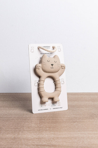 BAMBOOM - Gatto in Gomma Naturale per la dentizione - 624 - SAND 10