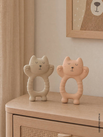 BAMBOOM - Gatto in Gomma Naturale per la dentizione - 624 - SAND 10