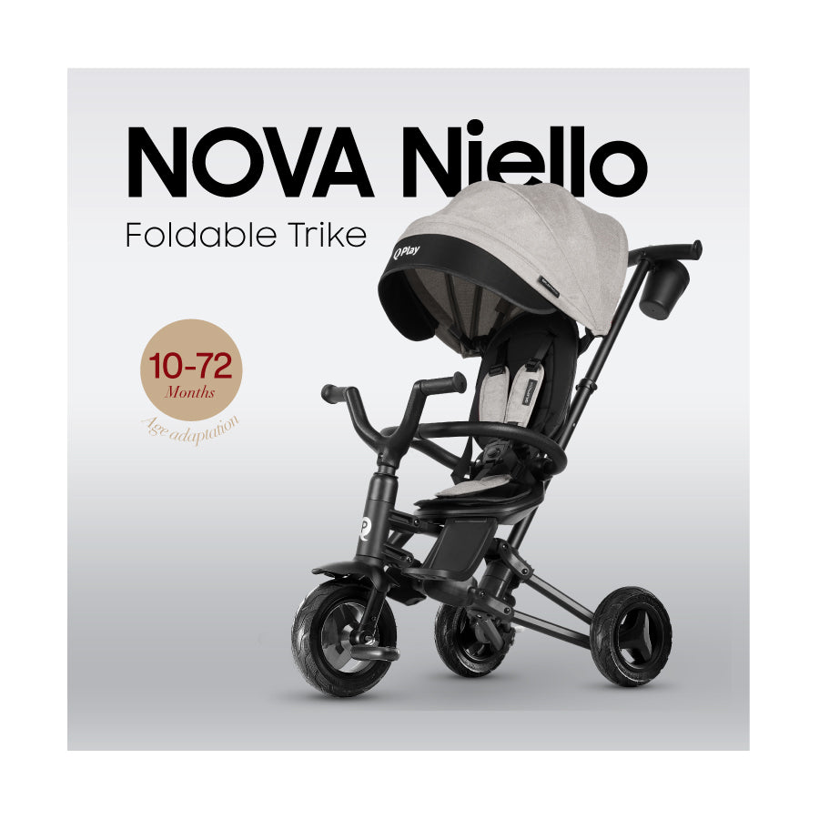 Qplay - Triciclo NOVA Niello 6in1 - da 10 mesi a 72 mesi - GREY