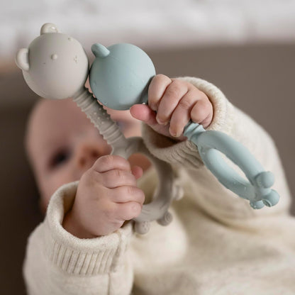 Nattou Sonaglio in Silicone Orsetto - Senza BPA - Verde Pastello