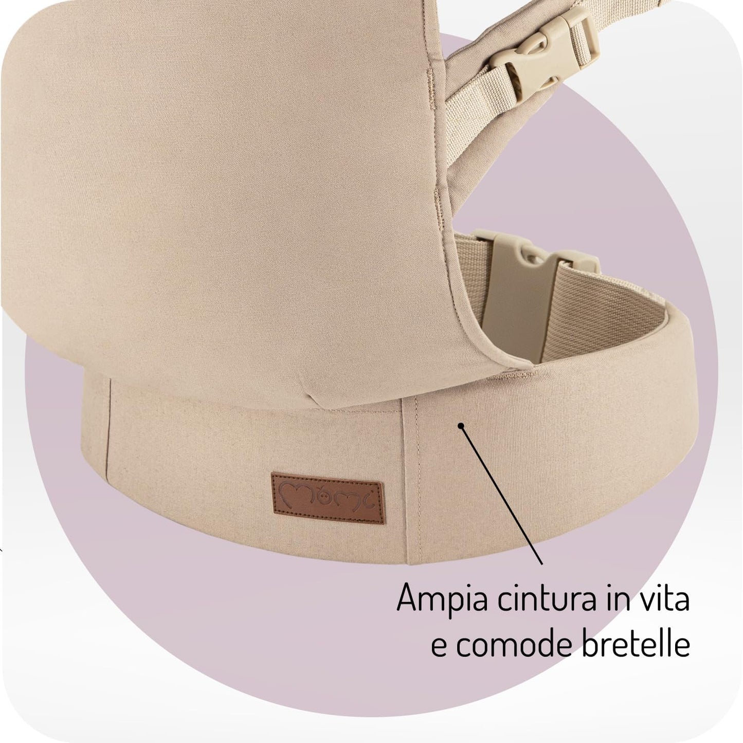 MoMi - marsupio portabebé ergonomico COLLET - beige