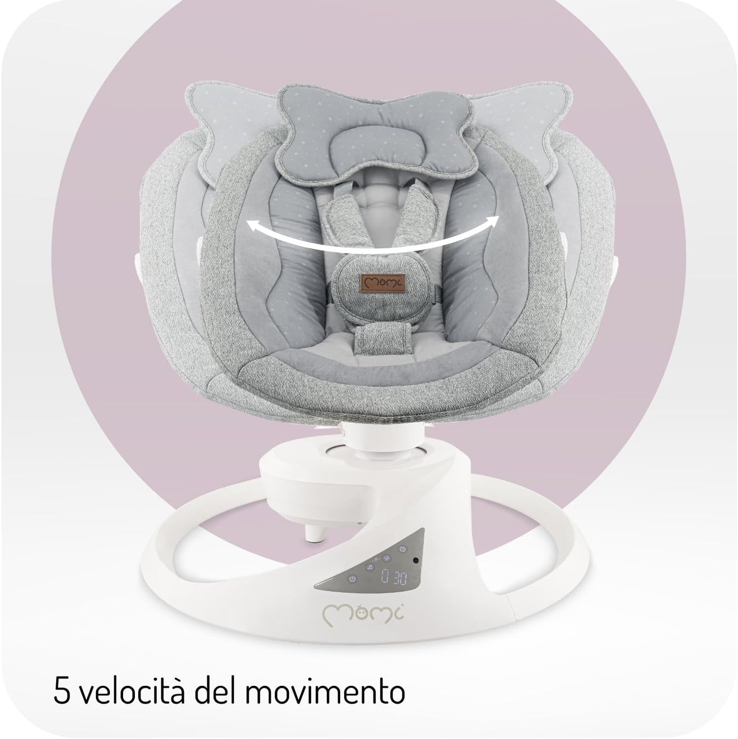 MOMI altalena PEARL baby swing - colore grey