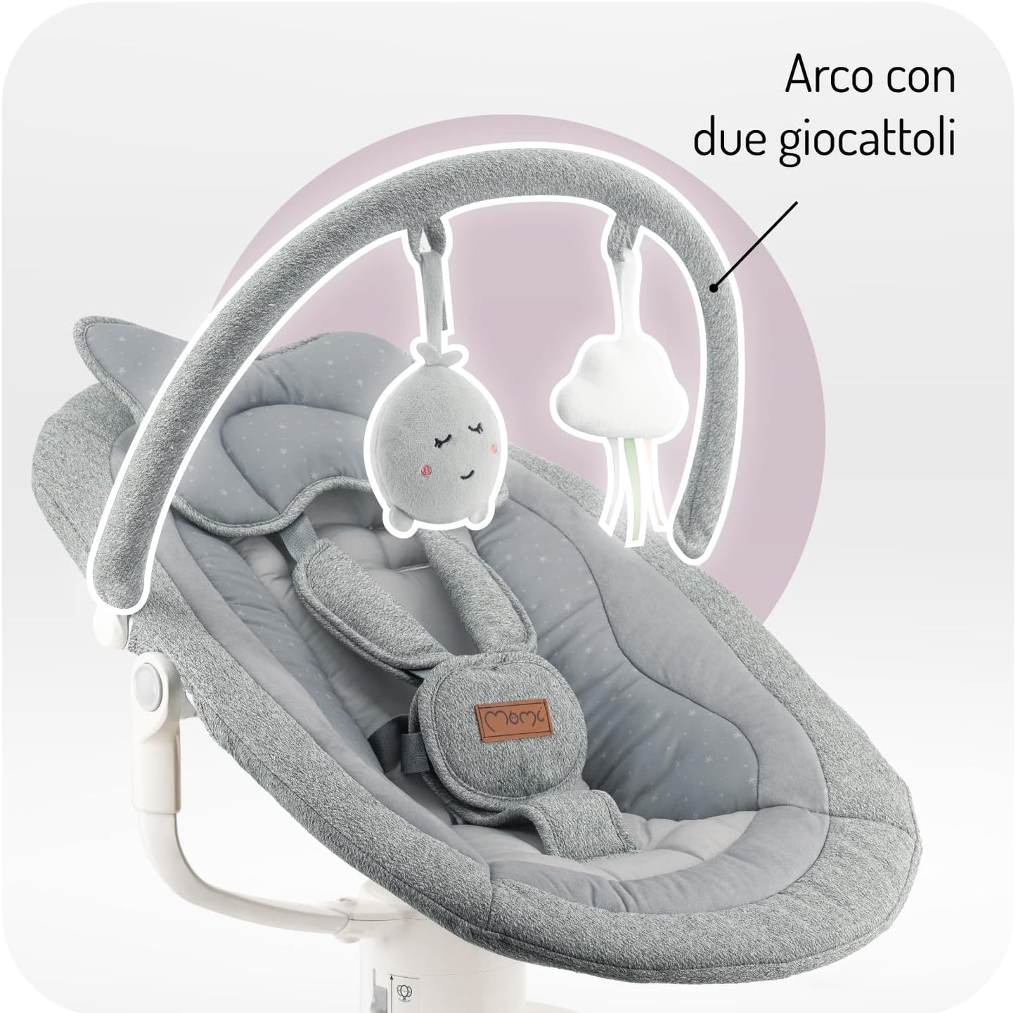 MOMI altalena PEARL baby swing - colore grey