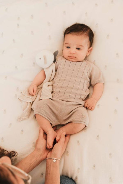 BAMBOOM Doudou, fatto a Maglia - Fish - Sabbia 09