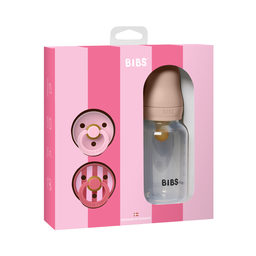 Bibs Biberon 150 ml e coppia ciucci - Gift Set Baby Sprinkle - Blush
