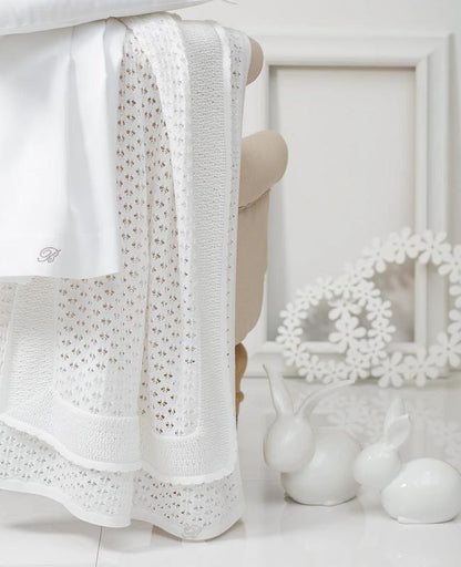 BLUMARINE BABY COPERTINA Culla / Carrozzina DIAMANTE - Bianco