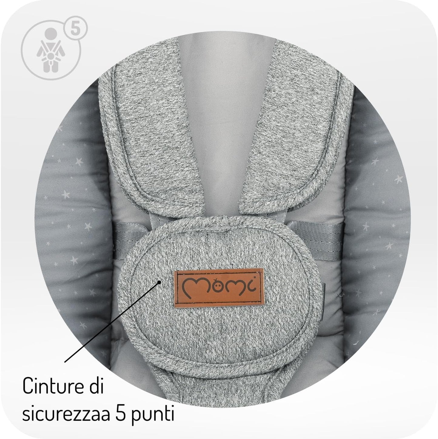 MOMI altalena PEARL baby swing - colore grey