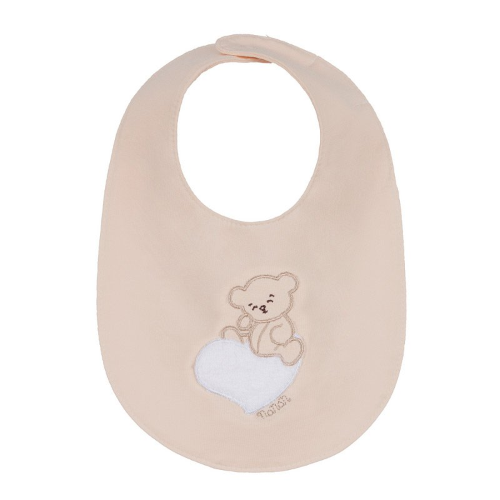 NANAN - Bavaglio caldo cotone Orso su cuore Beige