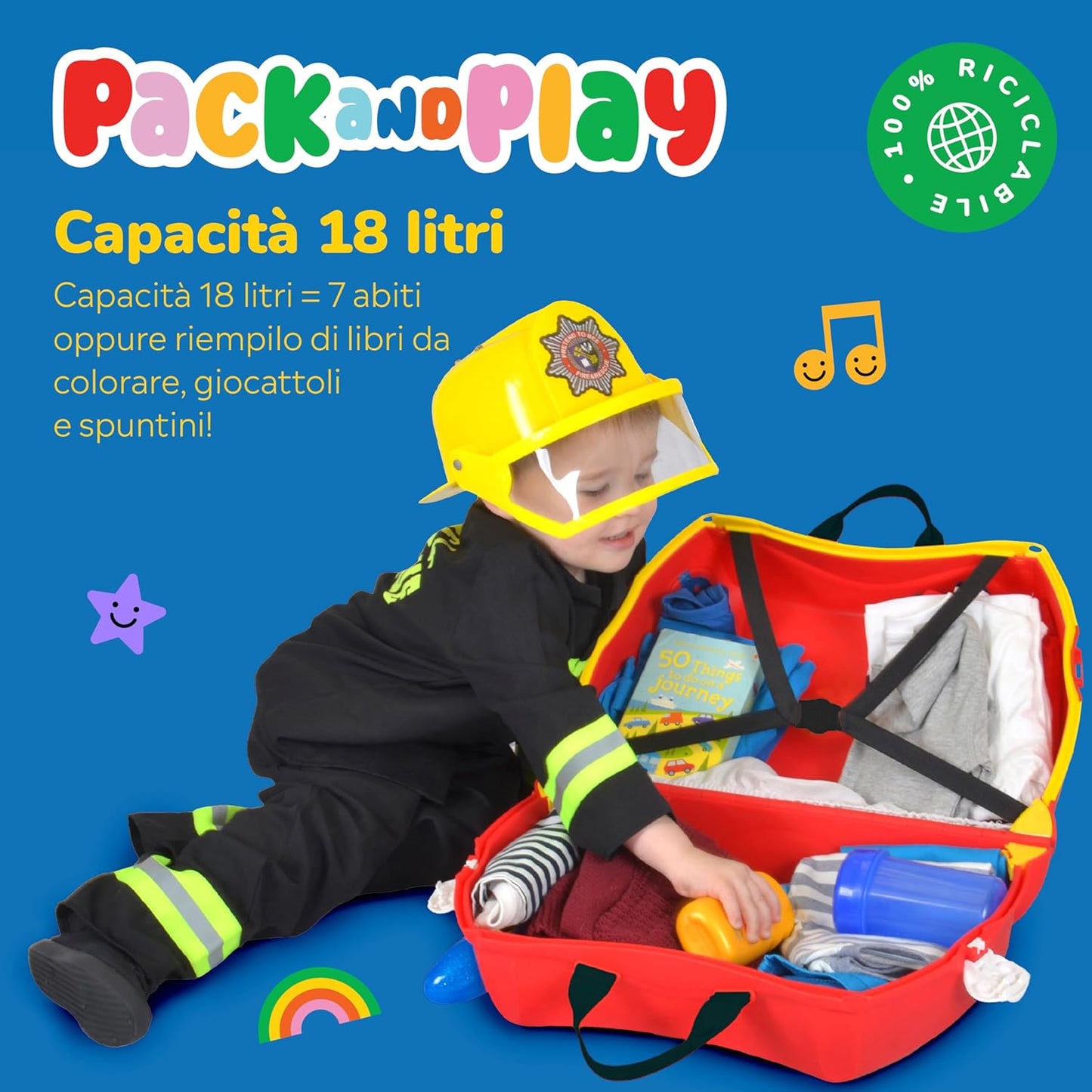 Trunki Valigia Trolley Cavalcabile – Bagaglio a Mano – Frank Pompiere (Rosso)