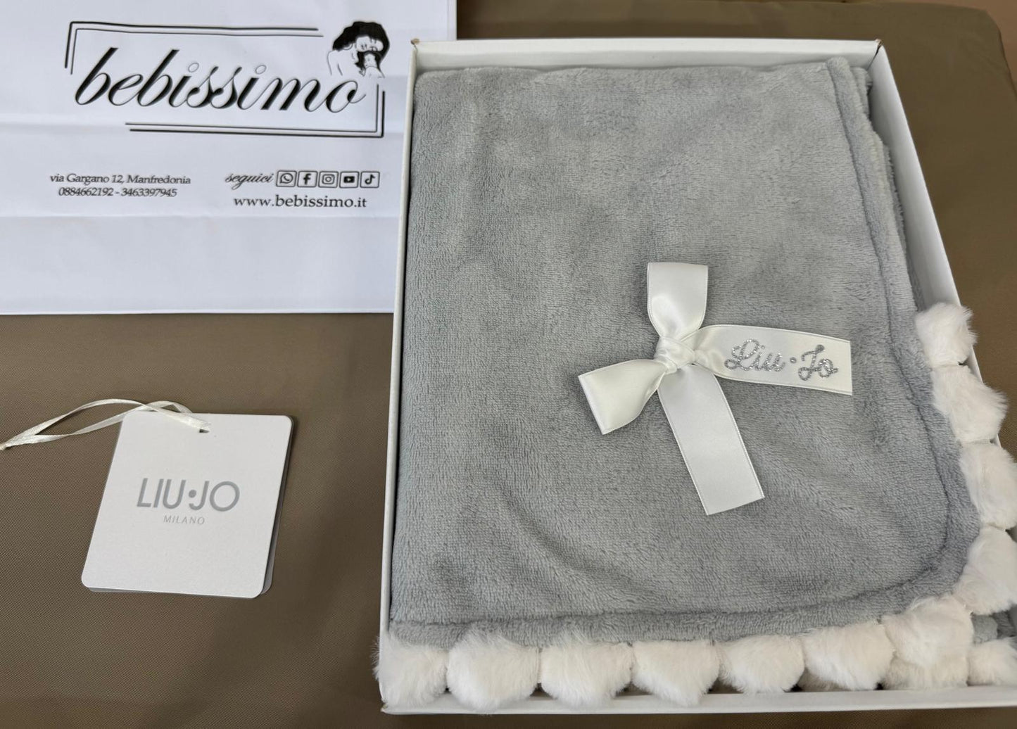 LiuJo Copertina Liu Jo in caldo e morbido pile Pon Pon Bl542C - perla grigio