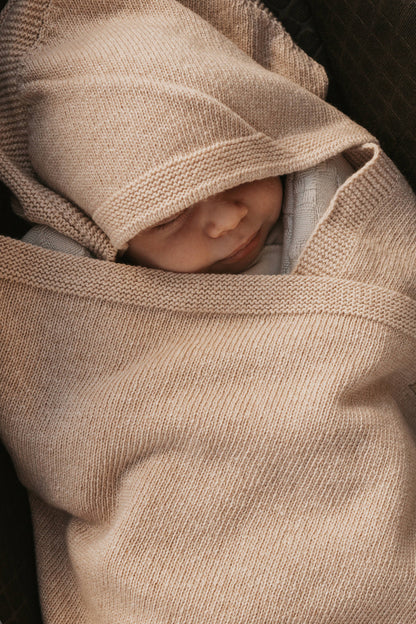 BAMBOOM Copertina Wrap 4 stagioni con Cashmere - LIGHT CHOCOLATE MELANGE 318 - AI