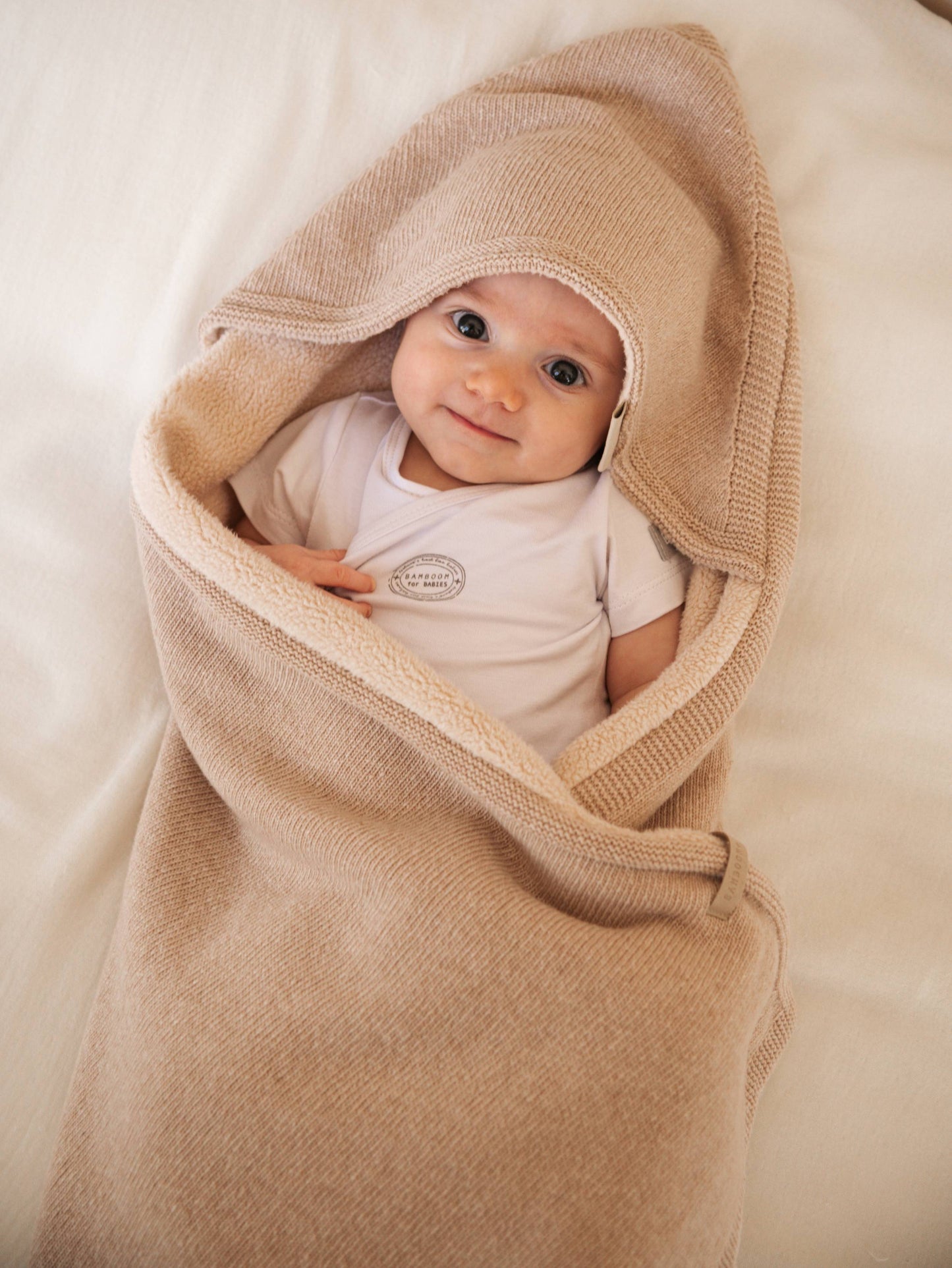 BAMBOOM Copertina Wrap 4 stagioni con Cashmere e lato teddy - VINTAGE PINK 341