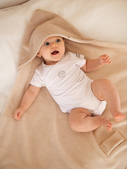 BAMBOOM Copertina Wrap 4 stagioni con Cashmere e lato teddy - VINTAGE PINK 341