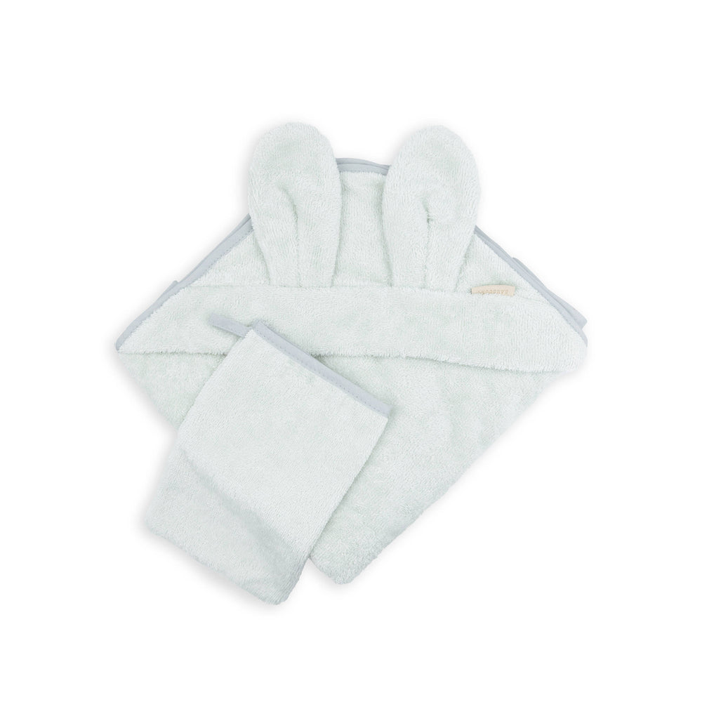 Bamboom Asciugamano neonato con orecchie + guanto - SKY GREY 352