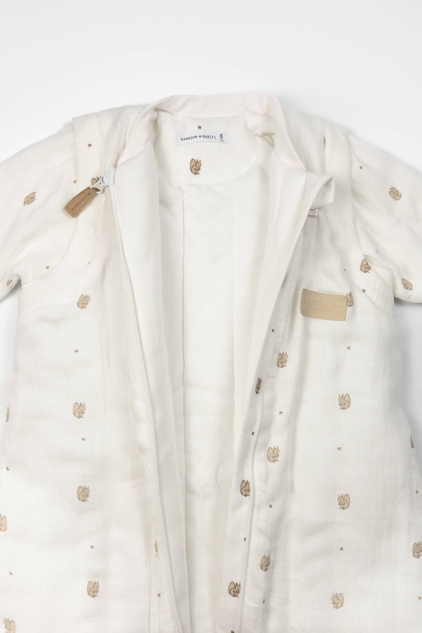 BAMBOOM Sacco nanna neonato Mini 6-18M 963 - TOG 2.2 con maniche e piedini - PRINT SQUIRREL 344